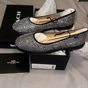 Brand New in Box Coach Bling Emila Crystal MJ Flats